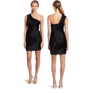 BCBGMaxAzria Black One Shoulder Dress